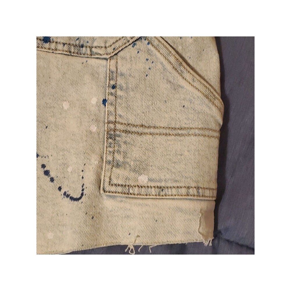 Wild Fable Shorts Womens Size 0 Light Blue Carpenter Art Splatter Paint - Picture 11 of 16
